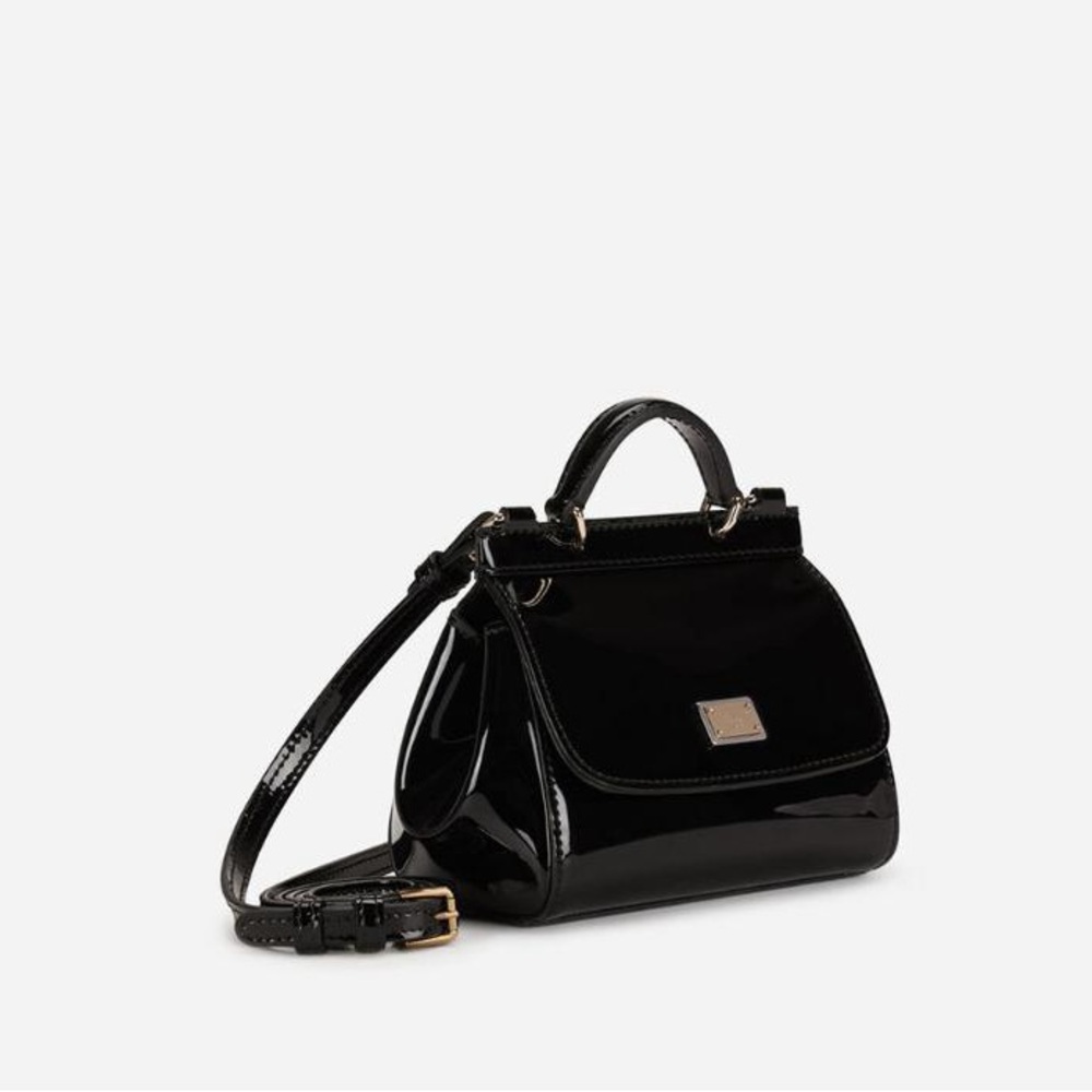 Dolce & Gabbana Glossy Black Satchel